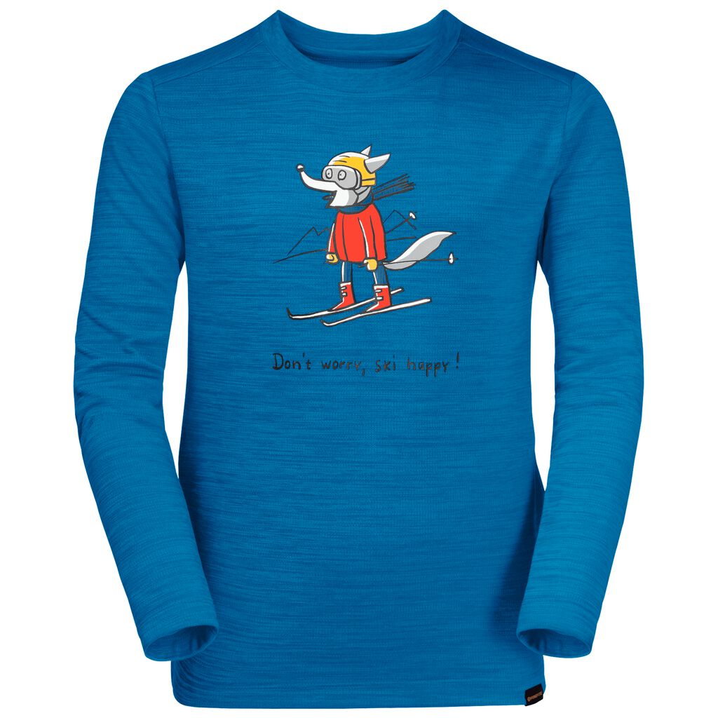 Jack Wolfskin SKIING WOLF LONGSLEEVE Swetry Dziecięce - Niebieskie 2085KJARM